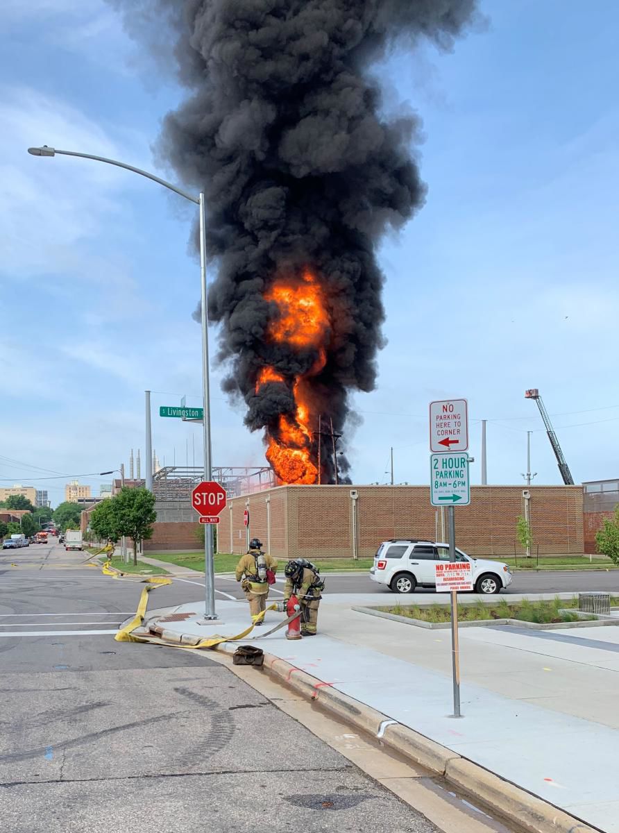 Explosion and fire in Downtown Madison